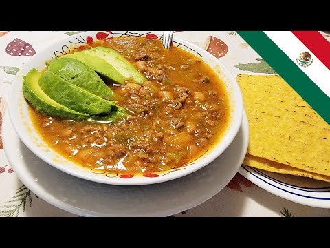 Carne Molida En Salsa De Chile Chilaca y Frijoles De La Olla Receta Muy Rica