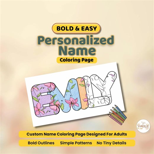 Personalized Name Coloring Page for Adults Anxiety Relief Printable - Etsy