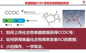 天然药物化学/药物化学/有机化学单晶结构如何获得CCDC号以及如何获得SCI论文发表所需要的数据。