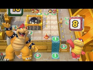 Super Mario Party - Bowser and Pom Pom vs Bowser Jr. and Mario - Tantalizing Tower Toys