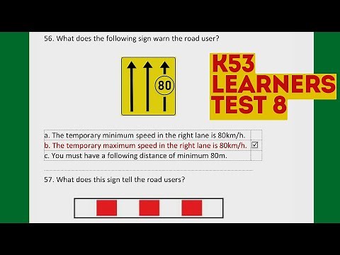 Test 8 | K53 Learner's Test Question & Answer | HOW TO PASS YOUR k53 Learners on FIRST ATTEMPT 2024