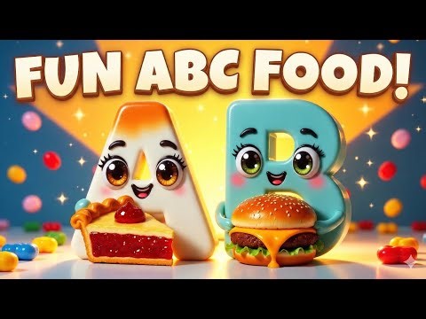Cute ABC Food Learning 🍔🍰 | Fun Alphabet Animation for Kids | A to Z Talking Letters