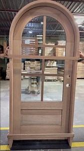Stunning Mahogany Round Top Arched Door in Fairway | 6 Lite SDL Entry Door