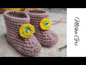 Πλεκτά παπουτσάκια - Πλεκτά μποτάκια 3 έως 6 μηνών