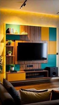 Colorful TV Wall Design Ideas for Living Room | home decor ideas