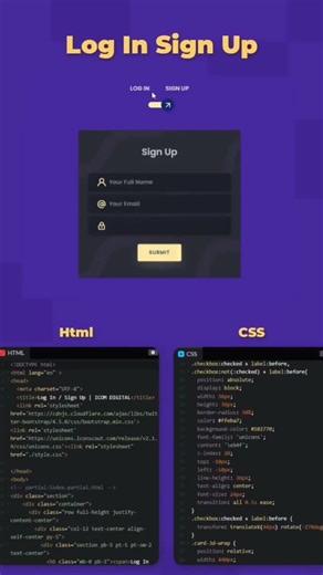 login sing up #coding #codeblocks #webdesign #htmlcss #logo #htmlcssjavascript