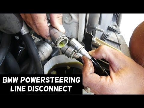 HOW TO DISCONNECT POWER STEERING LINE HOSE demonstrated on BMW
