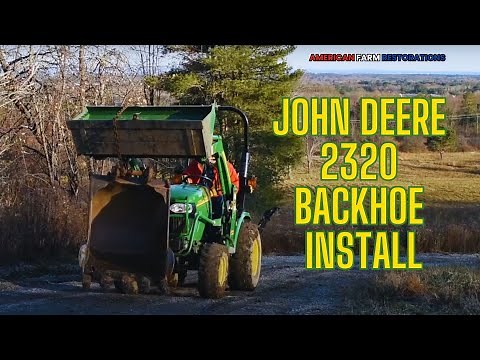 Mini Backhoe on a John Deere 2320: Install and Excavator Bucket Transport to Top of the Hill!