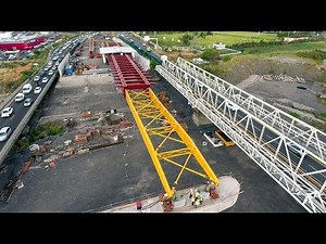 Lançage du tablier sur la Rivière des Galets