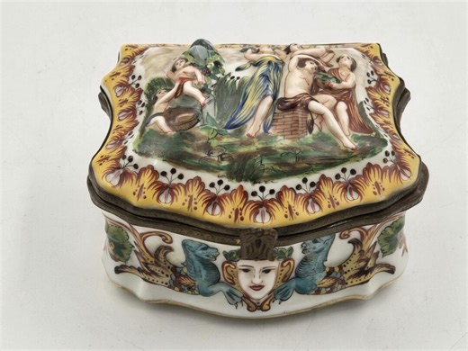 Jewelry Box, Trinket, Antique, Capodimonte Porcelain From the 19th Century - Etsy