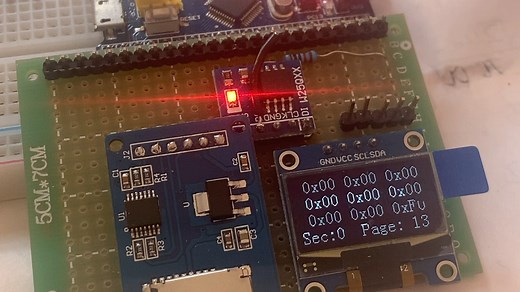 stm32f103c8t6向flash芯片写入数据测试
