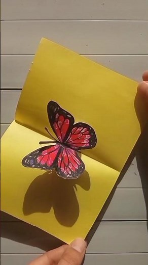 DIY butterfly pop-up card || easy idea #giftideas #papercraft#diy #shorts 🦋