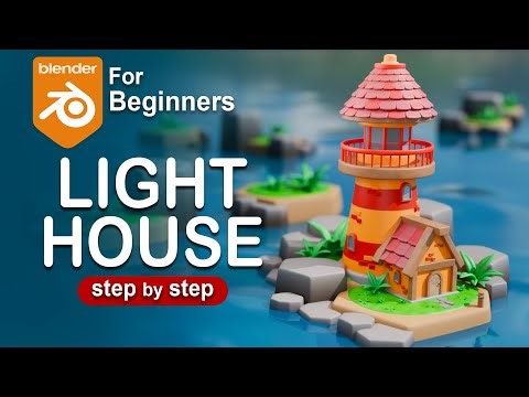 Blender Tutorial: Create a Lighthouse Island Step by Step #blender #tutorial #polyeevee