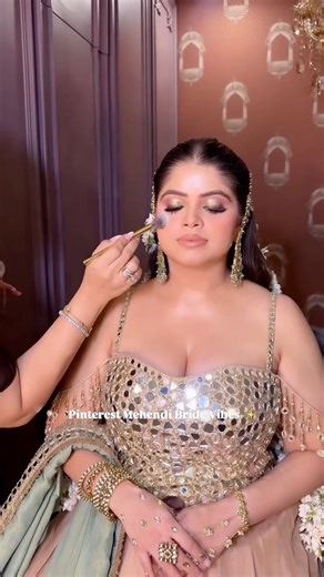 Pintrest bride mehndi look 🥹🩵 #makeup #makeuptips #trendingshorts #makeuplook #makeuptutorial