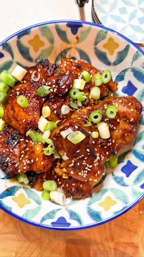 Delicious Sticky Korean Chicken & Egg Fried Rice Recipe