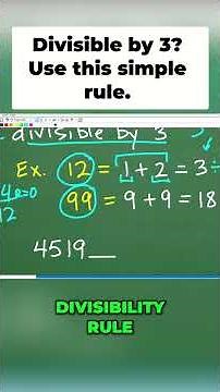 Divisible by 3 Easy Math Trick Explained #math #maths #education #division #algebra