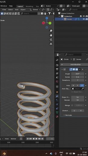 Create a Realistic Spring in Blender in Seconds! 🌀 | #Shorts #blender #pixora