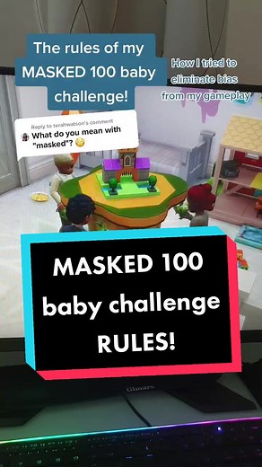 Rules for the MASKED 100 Baby Challenge in Sims 4