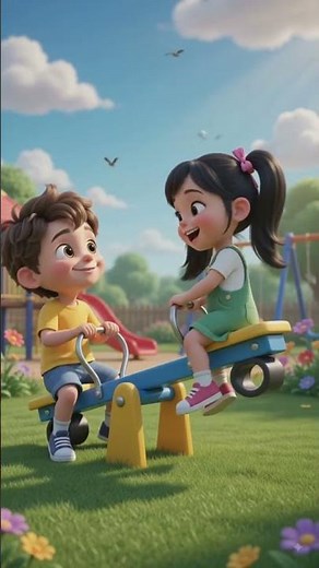 🤩 Kids Playing Seesaw at the Playground! #playgroundfun #funny #kids