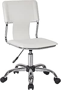 OSP Home Furnishings Carina Modern Task Chair with Chrome Accents, White