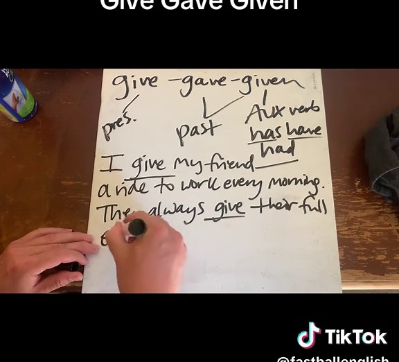 Give Gave Given #givegavegiven #verbs #englishteacher #english #englishclass #spellingchallenge