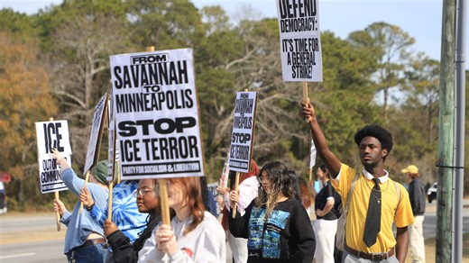 Dozens gather for Savannah walkout to protest ICE