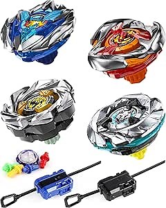 Desamvap X Battling Top Set, 4 Spinning Tops, 2 Launchers Combat Battling Game, Kids Toys Birthday Gift Ideal for 6+ Years Old Boys