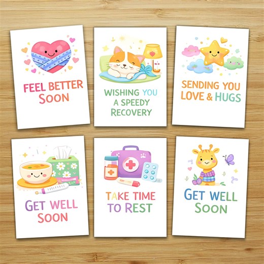 Minimal Get Well Cards, Cute Feel Better Soon Greeting Cards, Soft Aesthetic Printable Recovery Cards - Etsy
