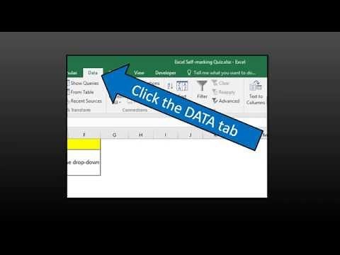 A Self marking Quiz using Microsoft Excel