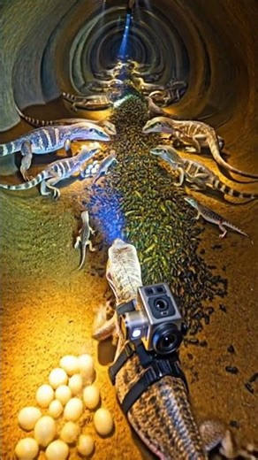 Burrowing Lizard POV: Inside a Massive Undrground Colony Real Micro Camera #shorts #viral #trending