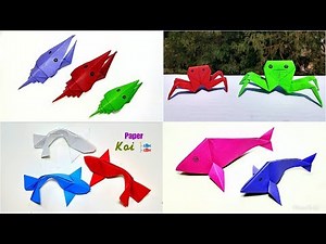 4 Easy Paper Sea Animals || Origami Sea Animals || DIY