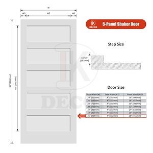 [Hot Item] 5 Panel Modern American Interior Bedroom Shaker Solid Wood Doors