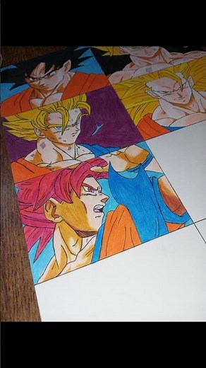 Drawing Goku Super Saiyan God | Dragon Ball Super #shorts #goku #top #drawing #art