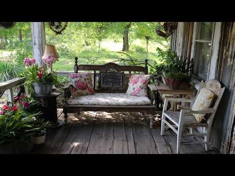 Rustic Garden Retreat: Vintage Porch Decor with Classic Furniture & Charm