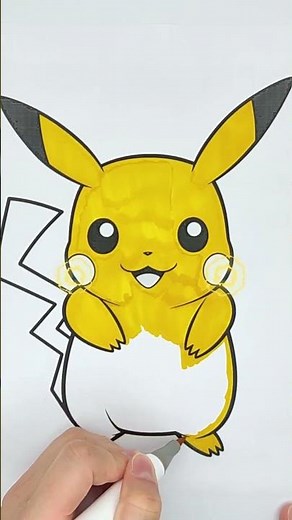 Coloring Pikachu from Pokémon! ⚡ Step-by-Step Fun for Kids