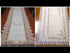 150 Wounderful Fussion of Crochet Fillet Edges & Fabric Table Runner Pattern Ideas #diy #decoration