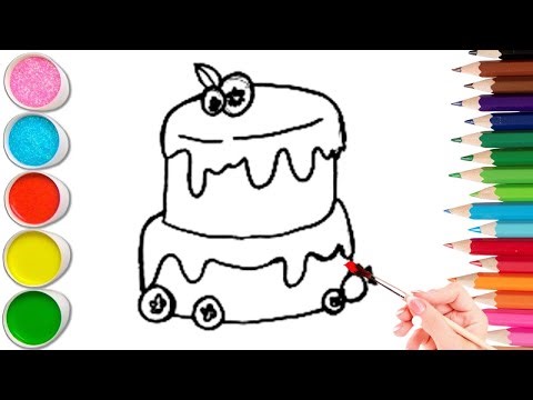 How to Draw Cake | Easy Kids Art Tutorial |Child Art 🐋🌈🎨