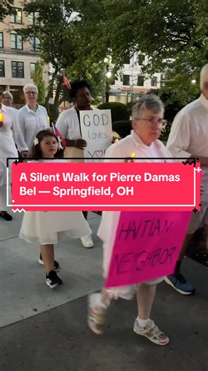 A candlelight vigil was held in Springfield, OH, on September 12, 2026, to remember Pierre Damas Bel, a 20-year-old Haitian immigrant, Wright State University student and Springfield High School graduate. After speakers shared memories of Pierre and reflected on the fear and distress affecting Springfield’s Haitian community, participants walked silently around the block carrying candles. They then returned to City Hall for more speakers and prayer. The walk was a quiet expression of grief, soli