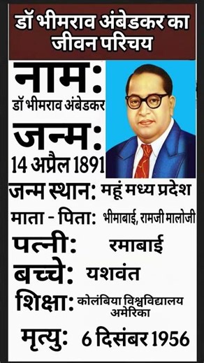 डॉ भीमराव अंबेडकर का जीवन परिचय