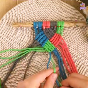 1.7K views · 19 reactions | Diy macrame tutorial, Cross / Diamond pattern using double half hitch knot and square knot! 﫶❤️ 2 pieces of 2 meters blue macrame rope 6 pieces of 2 meters cream macrame rope #viralvideo #macrame #diy #shortvideo #viral #video #handmade | Yu Hand Made Collection | Facebook