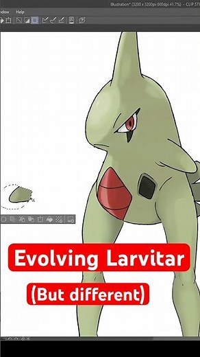 Evolving Larvitar, but different. #pokemon #larvitar #tyranitar #pokemonedit