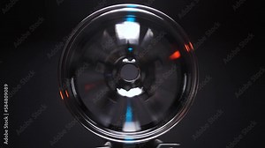 sports car rims new photography at long exposure for the effect of motion blur when rotating