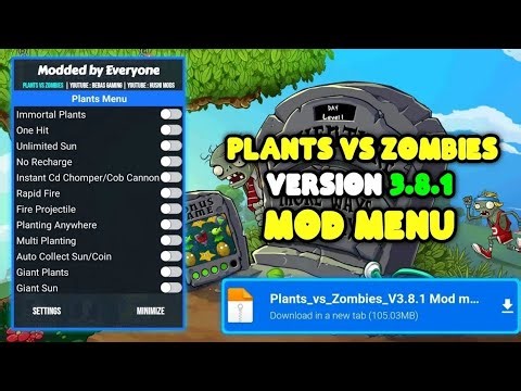 Plants vs Zombies Mod Menu 3.8.1 - Full Hack Version | Unlimited Sun & No Recharge✅✅
