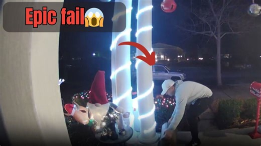 Man trips over his kids' scooter while unloading firewood outside his house