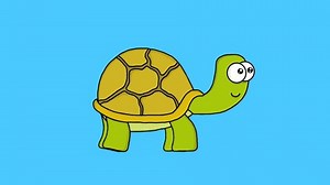 Animated cartoon walking turtle video