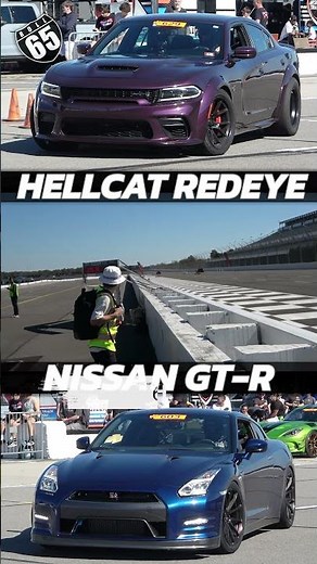 Dodge Hellcat Redeye vs Nissan GTR 65mph Roll Start Race Motive @ Pocono Raceway