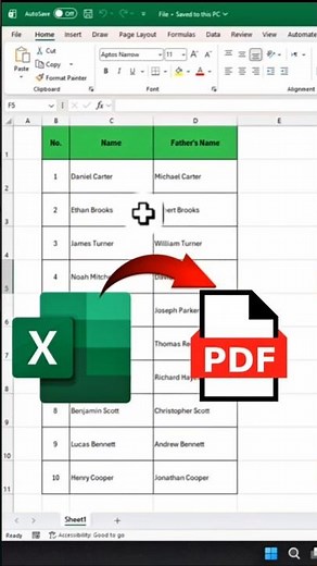 Convert Excel Sheet to PDF-Excel Tips #windowstips #openwindows