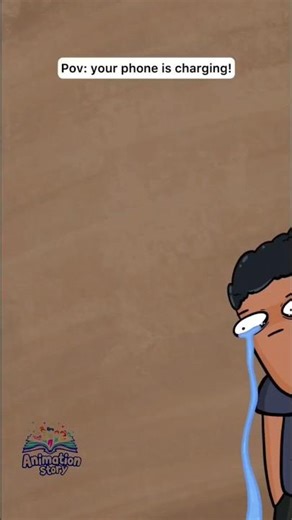 when your phone is charging 😕 #cartoon #animation
