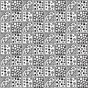 Seamless vector pattern. Black and white geometrical background with...