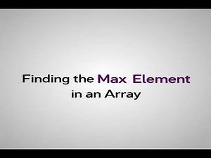 Find the Max Element in Array